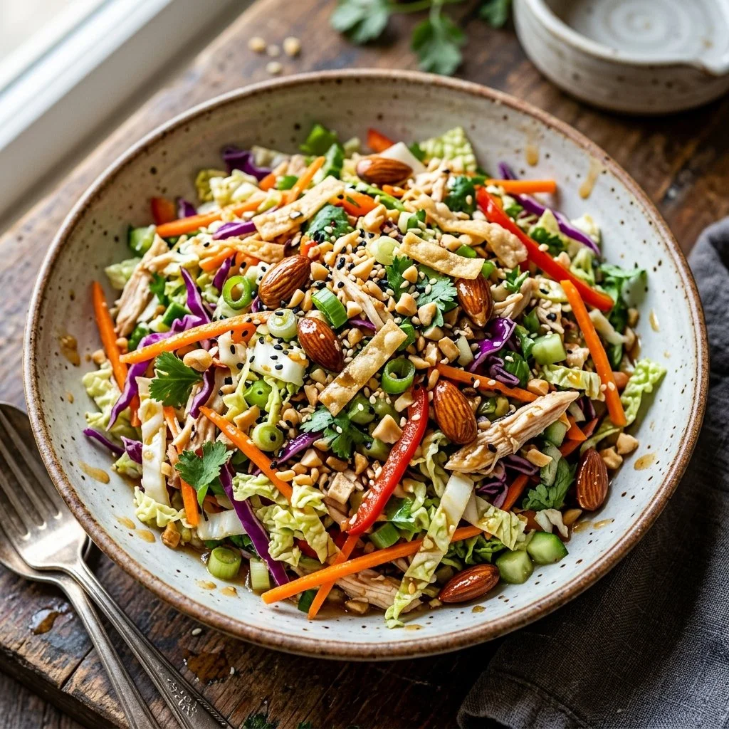 Asian Chopped Salad with fresh vegetables and sesame dressing