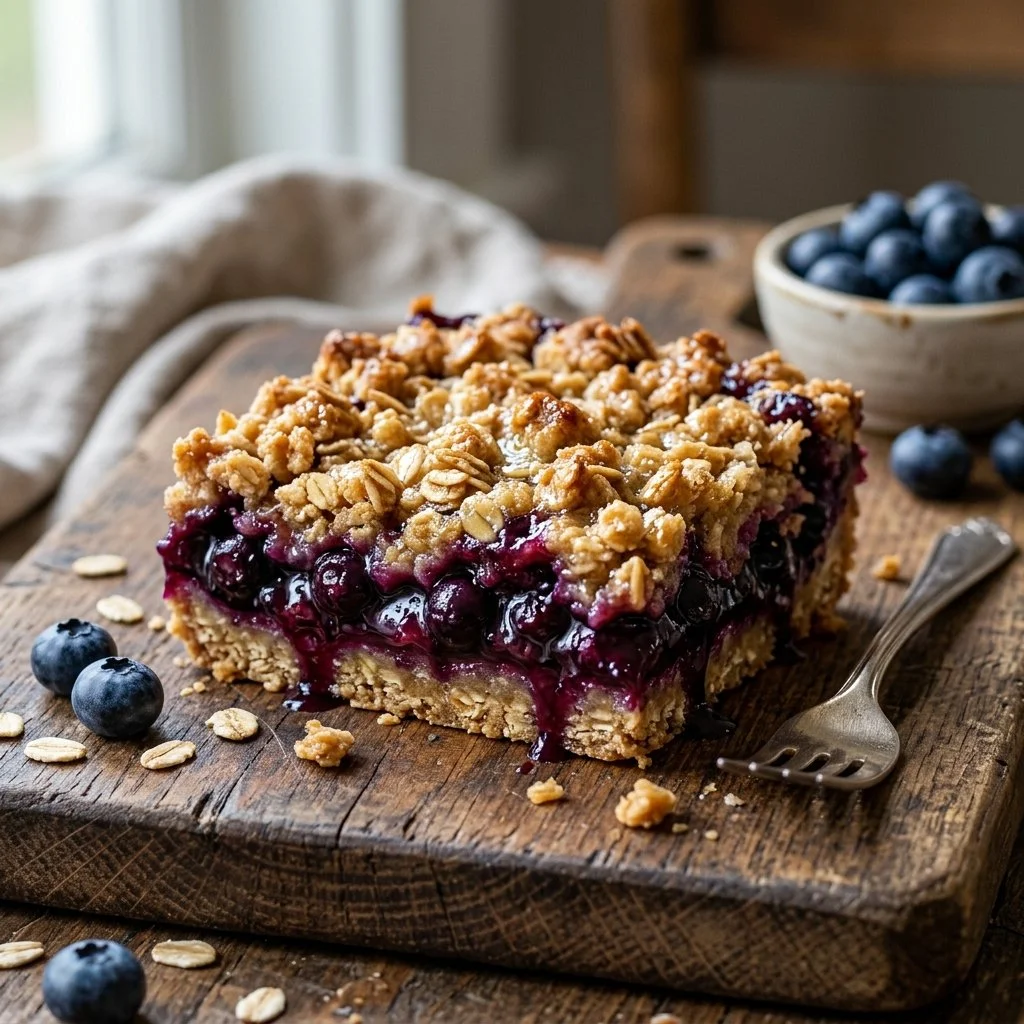 Delicious blueberry crumble bars with a crisp topping and fresh blueberries