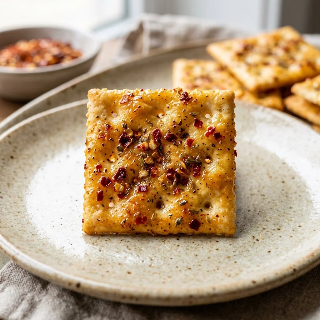 Bowl of spicy Firecracker Saltines ready for snacking