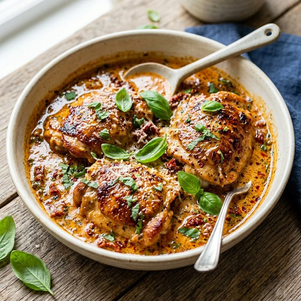 Delicious Marry Me Chicken recipe topped with herbs and creamy sauce