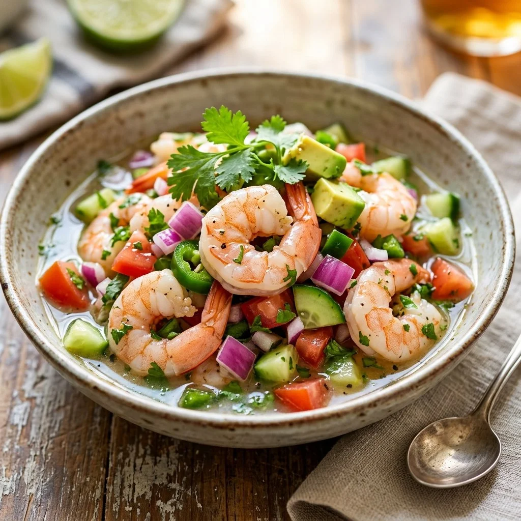 Delicious shrimp ceviche made with fresh ingredients and vibrant flavors