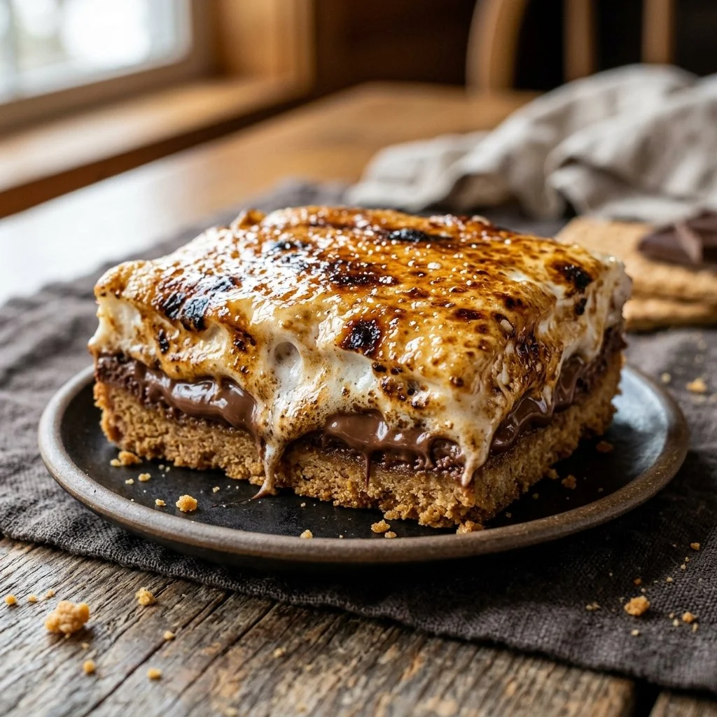 Delicious S'mores Bars made with chocolate, marshmallows, and graham crackers