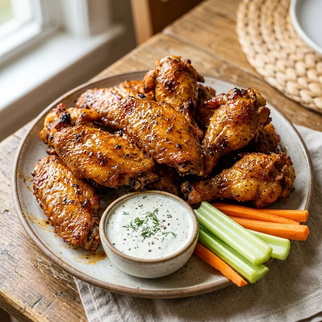 Crispy Air Fryer chicken wings served in a bowl