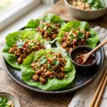 Healthy Chicken Lettuce Wraps served in crisp lettuce leaves