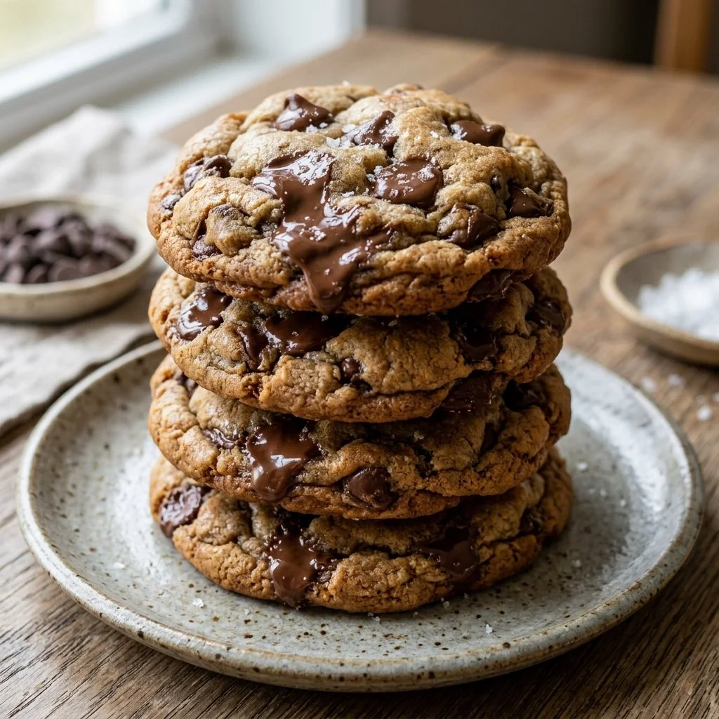Homemade copycat Crumbl Cookies with chocolate chips and sprinkles.