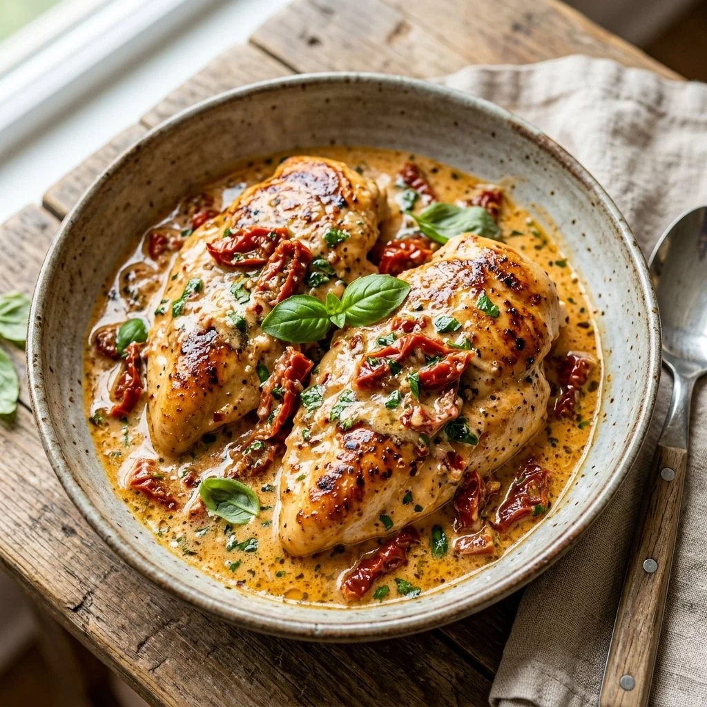 Delicious plate of Marry Me Chicken ready to impress at dinner.