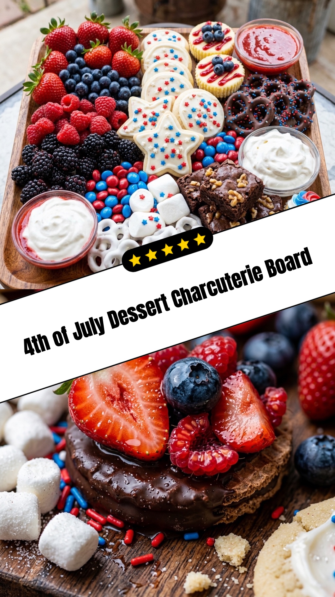 4th of July Dessert Charcuterie Board - pin