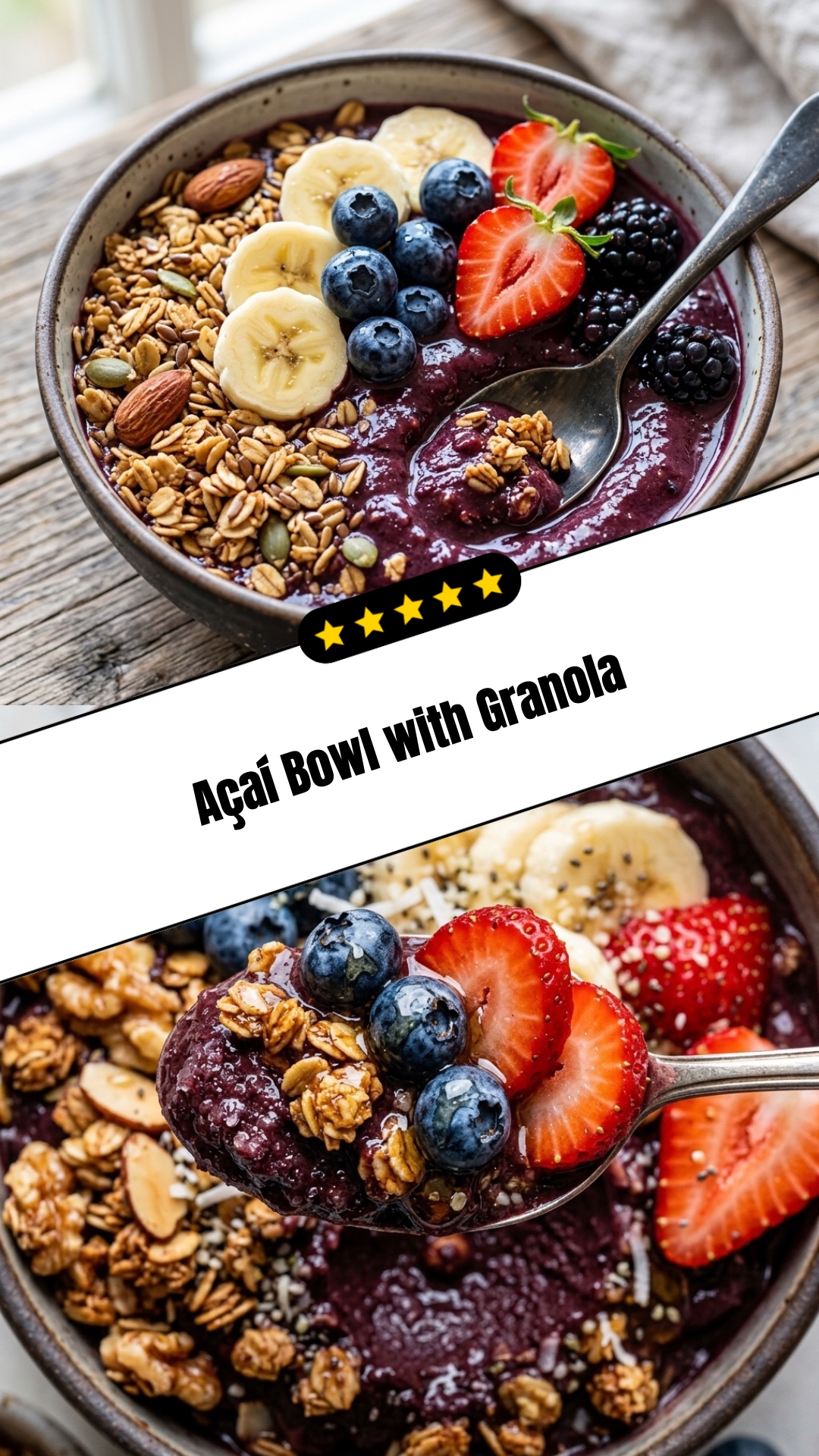 Açaí Bowl with Granola - pin