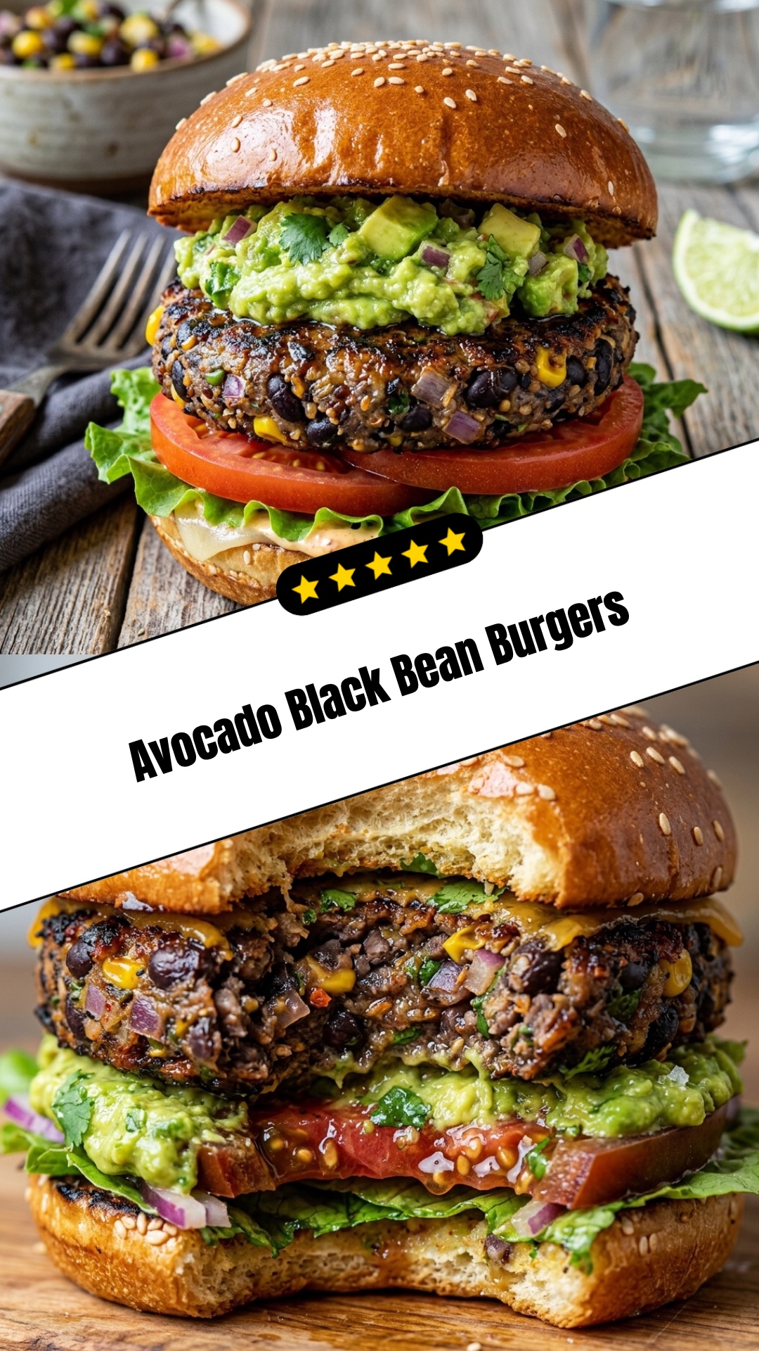 Avocado Black Bean Burgers - pin