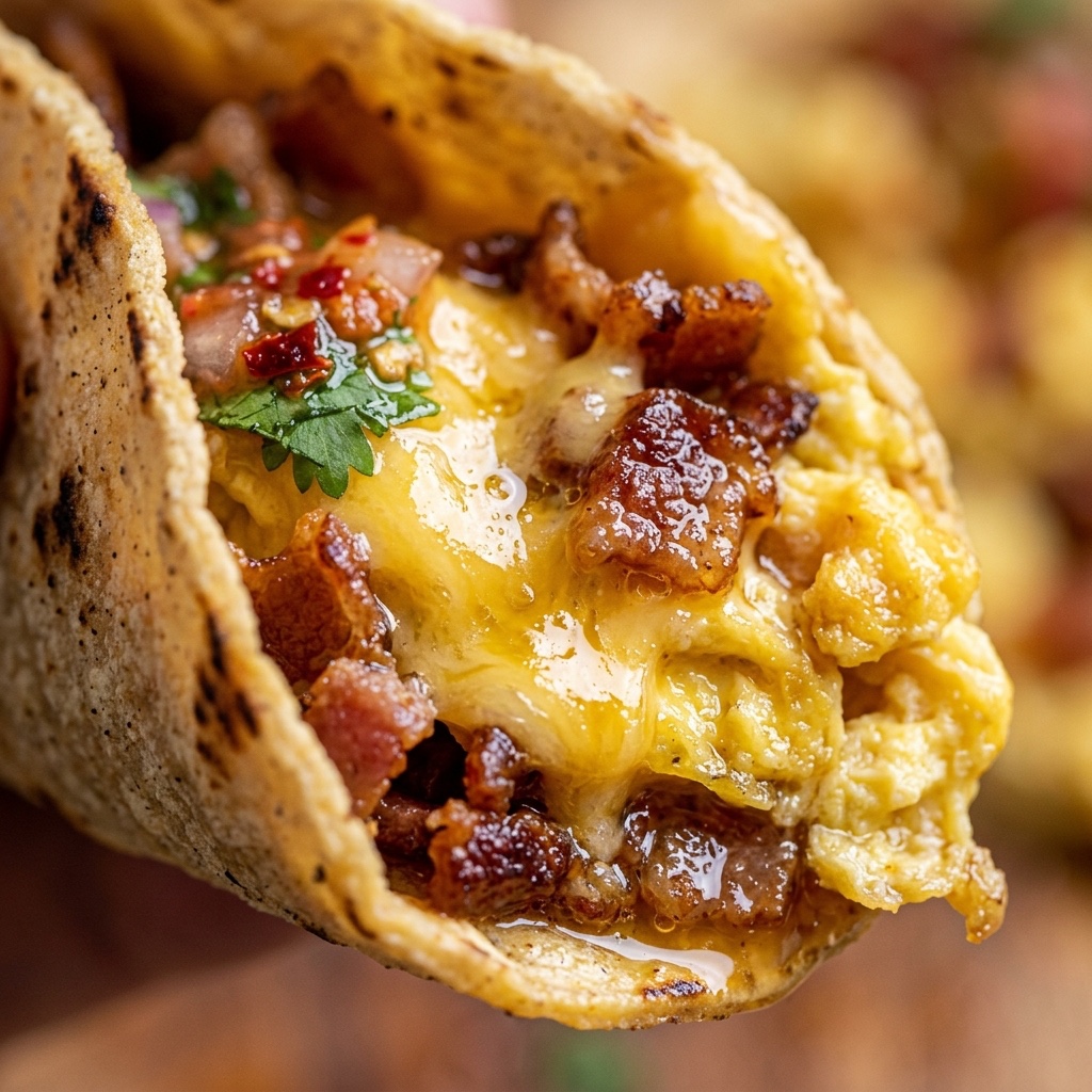 Bacon egg and cheese breakfast tacos