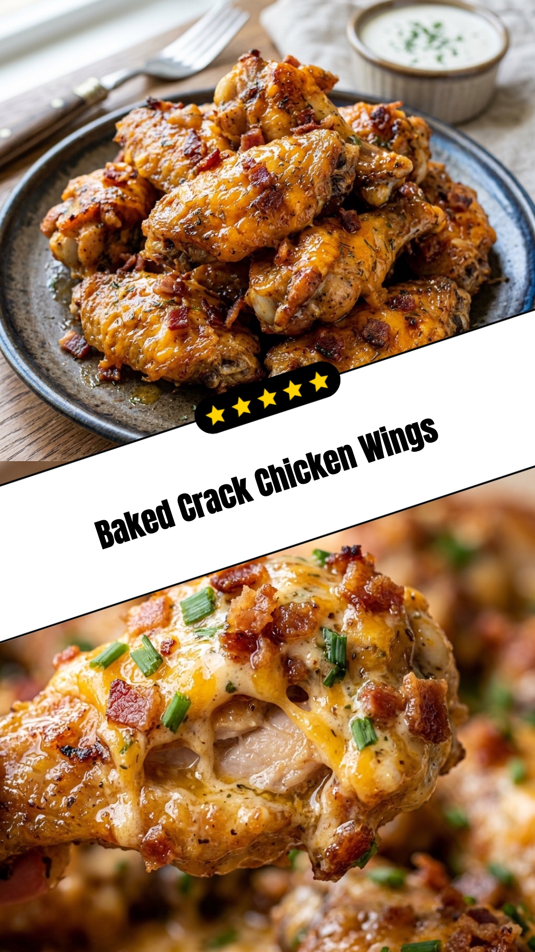 Baked Crack Chicken Wings - pin