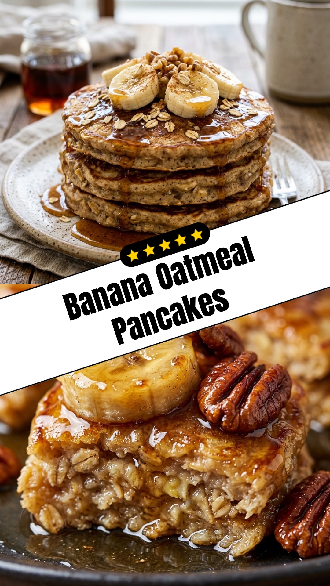 Banana Oatmeal Pancakes - pin