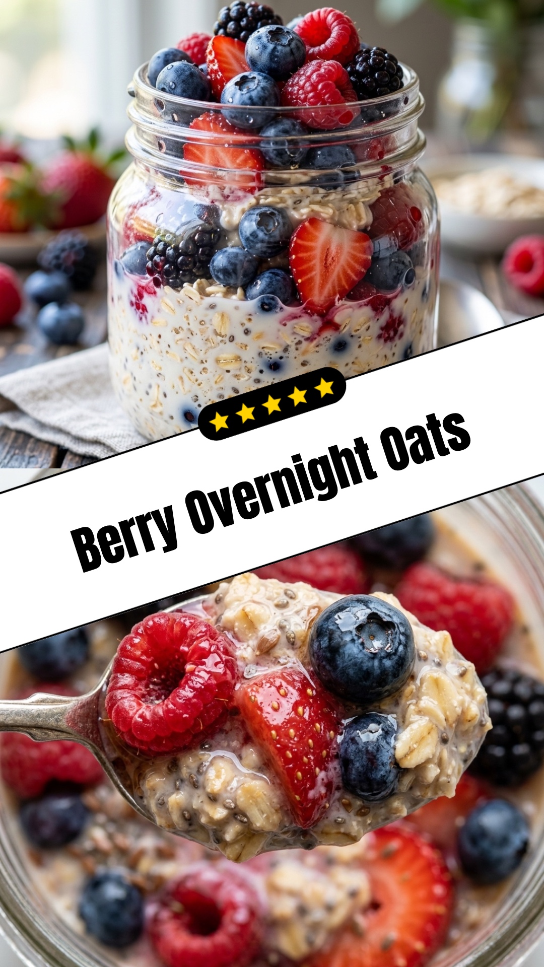 Berry Overnight Oats - pin