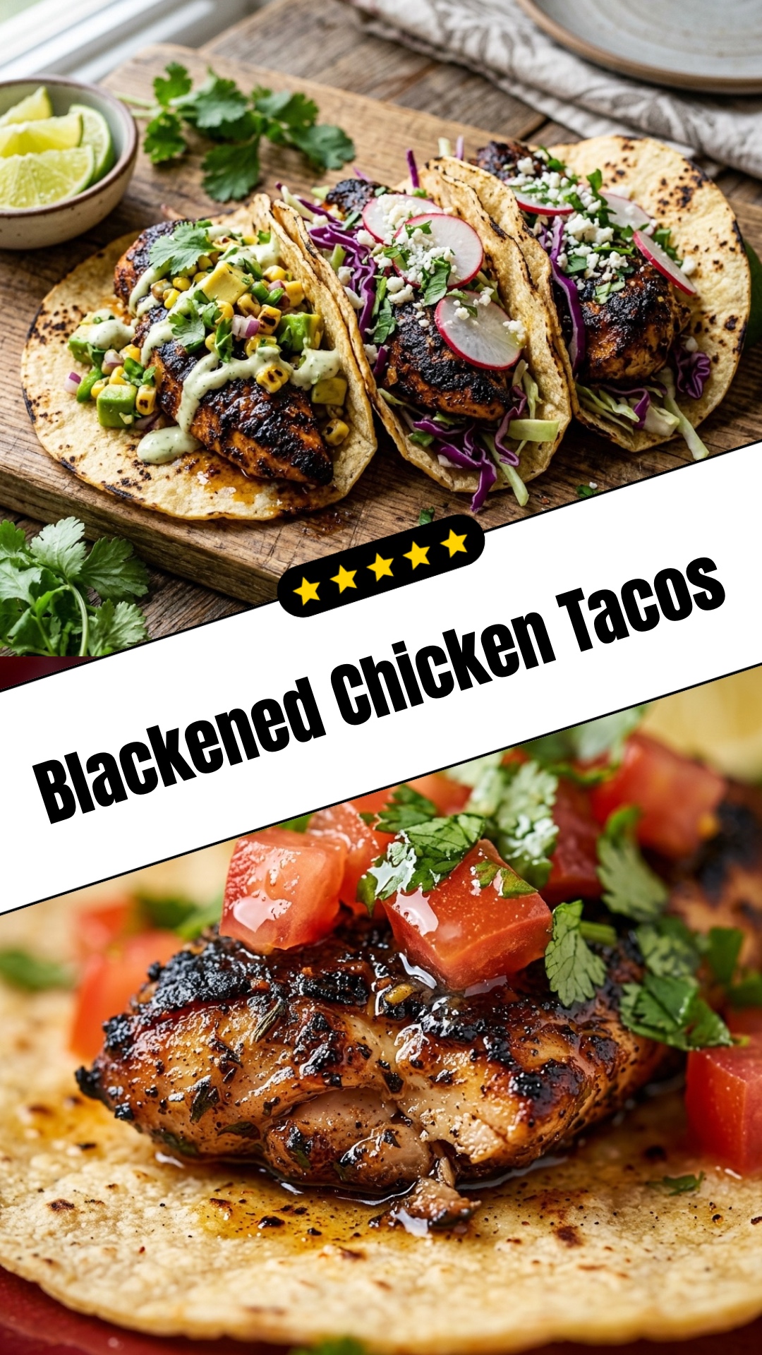Blackened Chicken Tacos - pin