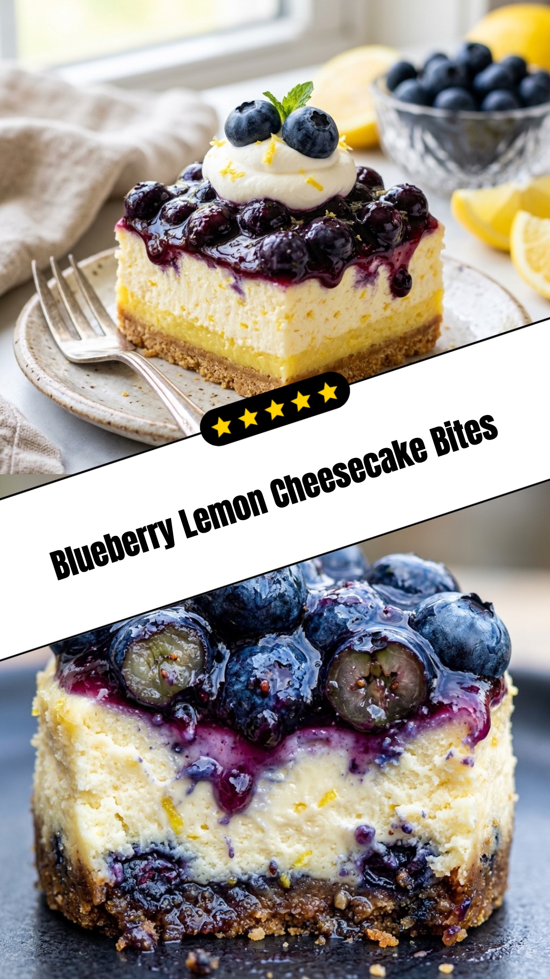 Blueberry Lemon Cheesecake Bites - pin