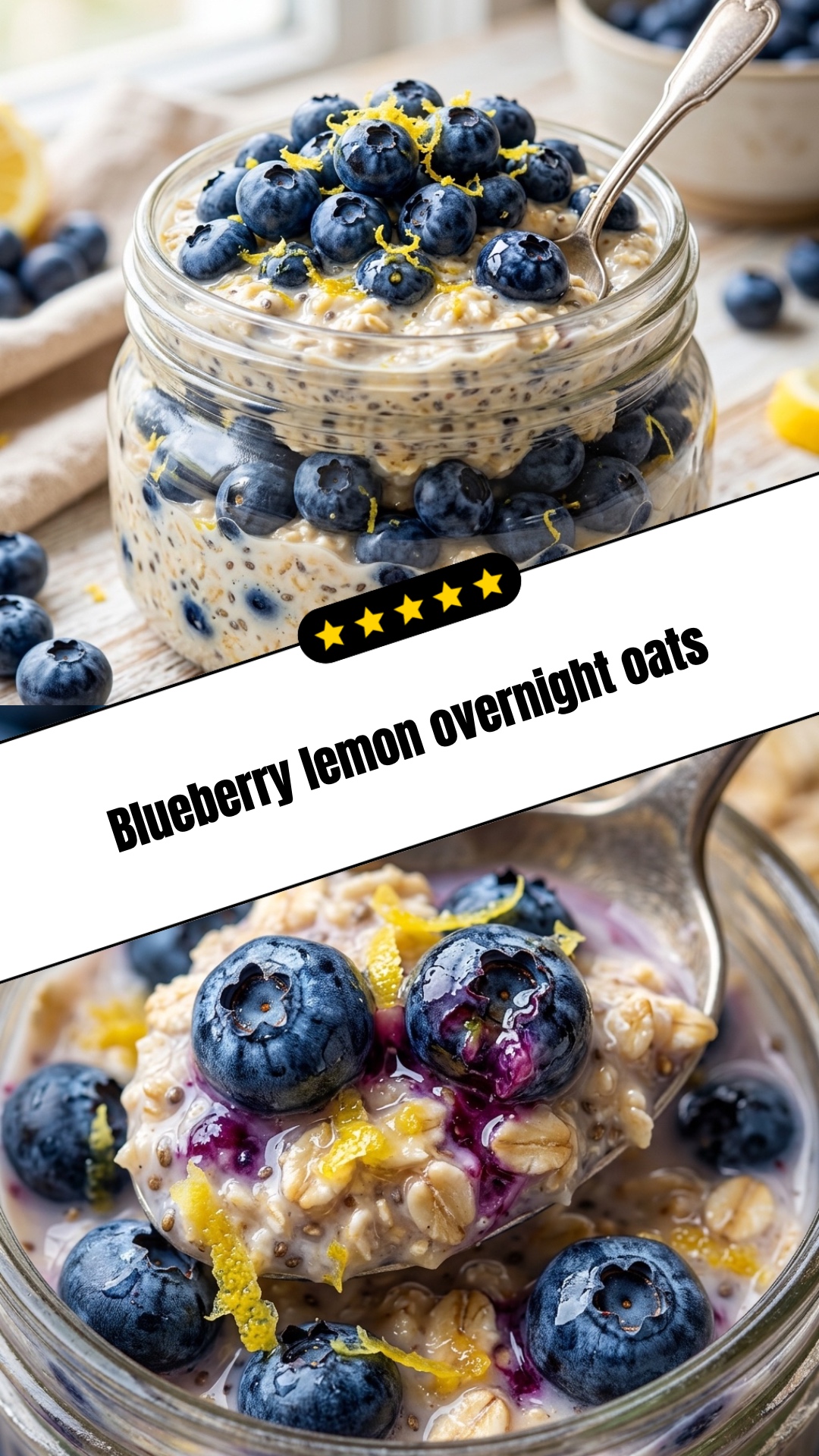 Blueberry lemon overnight oats - pin