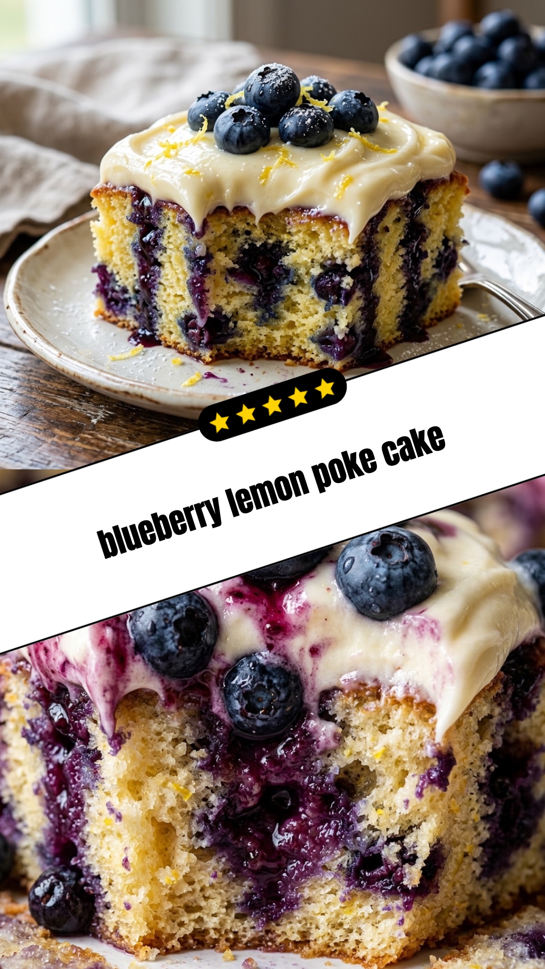 blueberry lemon poke cake - pin