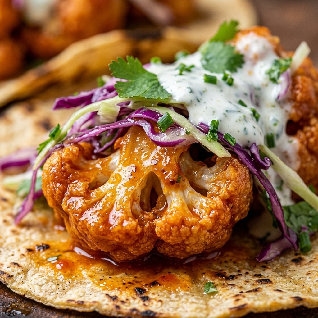 Buffalo Cauliflower Tacos