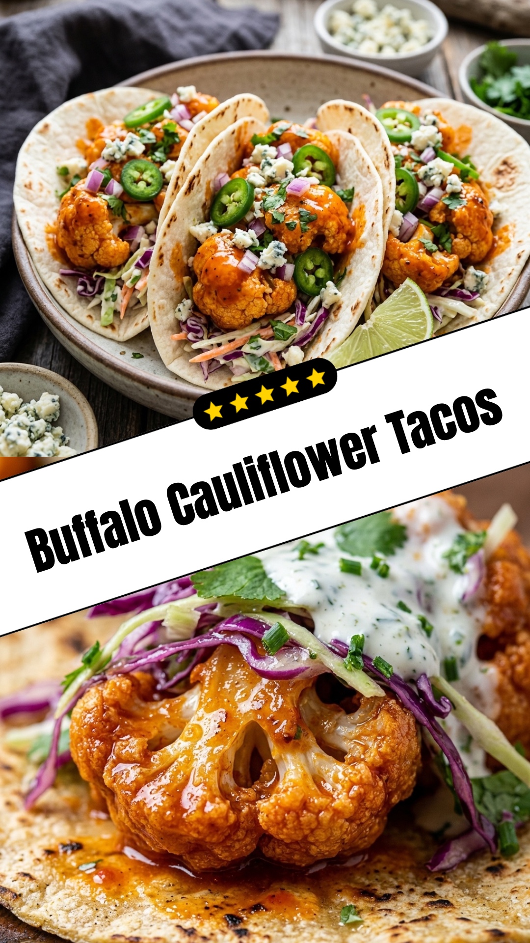 Buffalo Cauliflower Tacos - pin