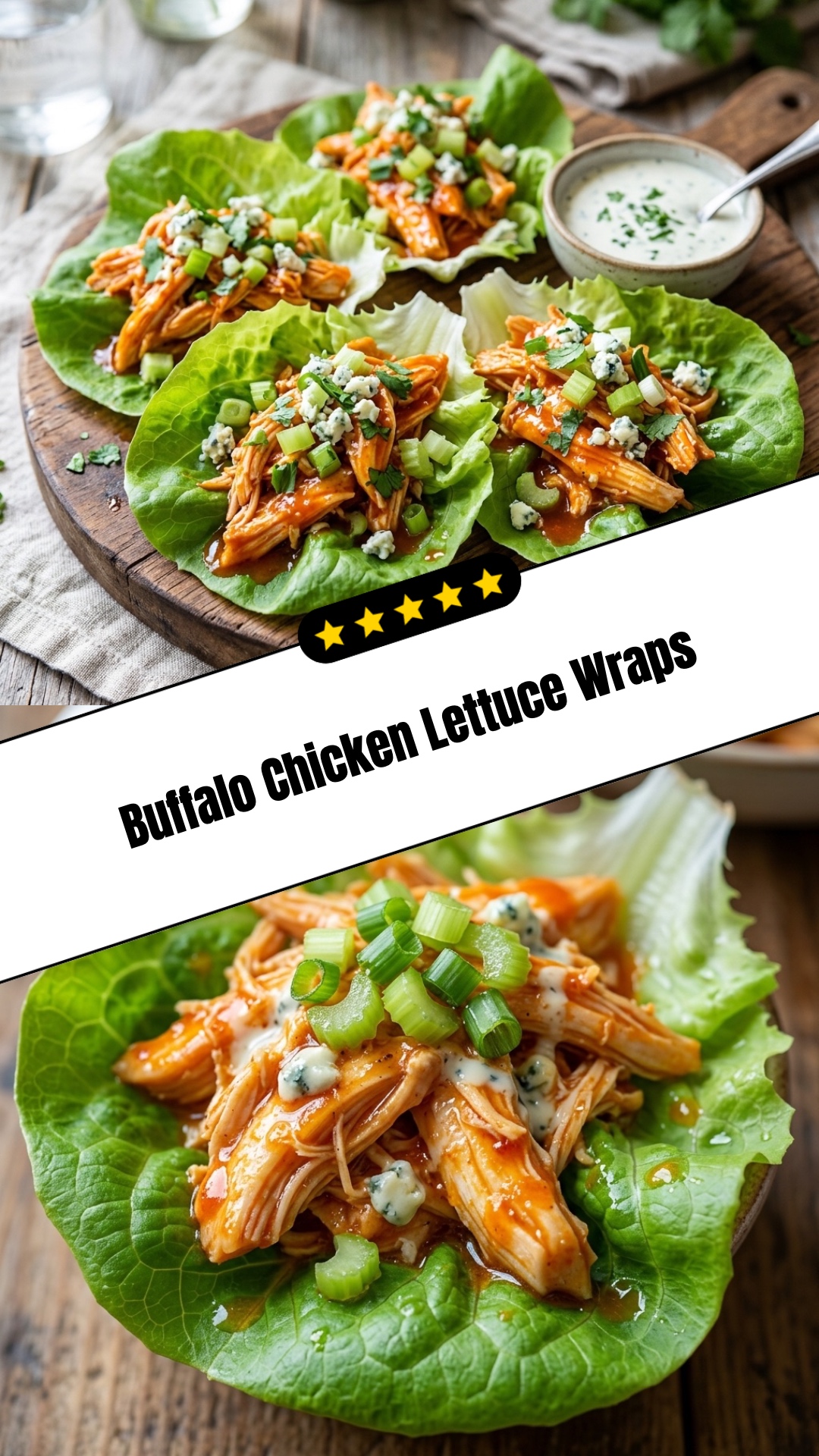 Buffalo Chicken Lettuce Wraps - pin