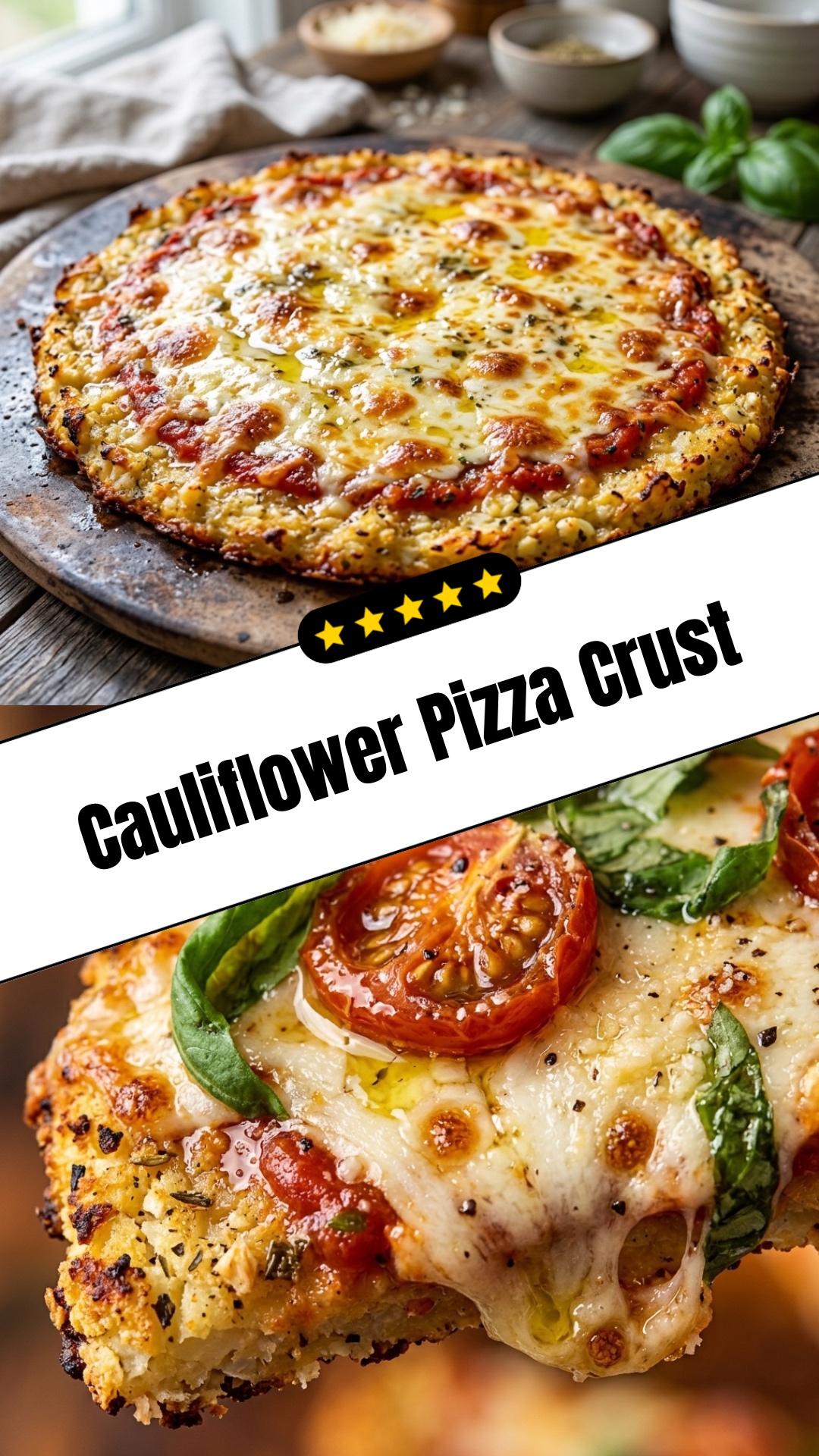 Cauliflower Pizza Crust - pin