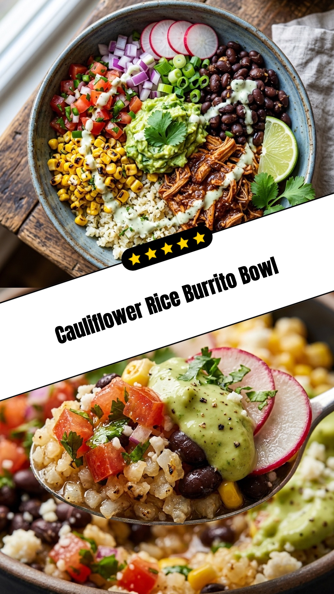 Cauliflower Rice Burrito Bowl - pin