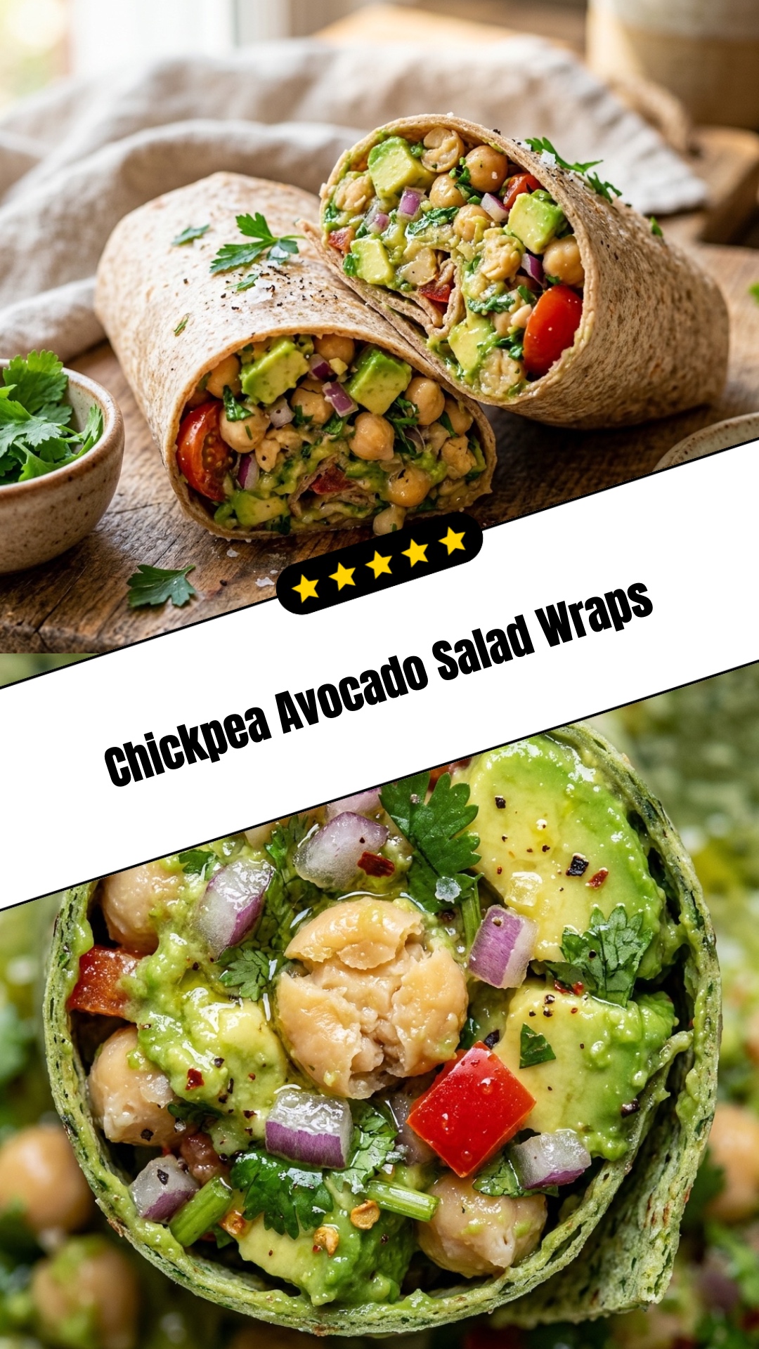 Chickpea Avocado Salad Wraps - pin