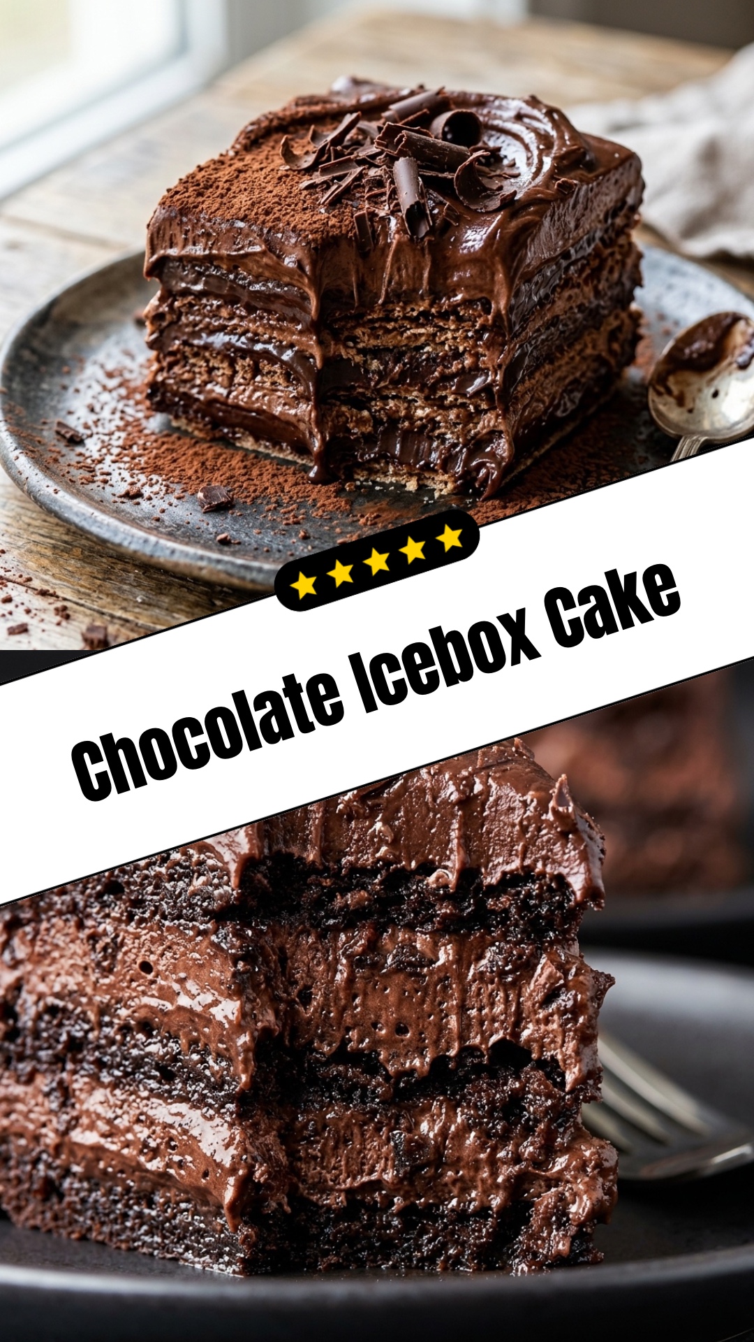 Chocolate Icebox Cake - pin