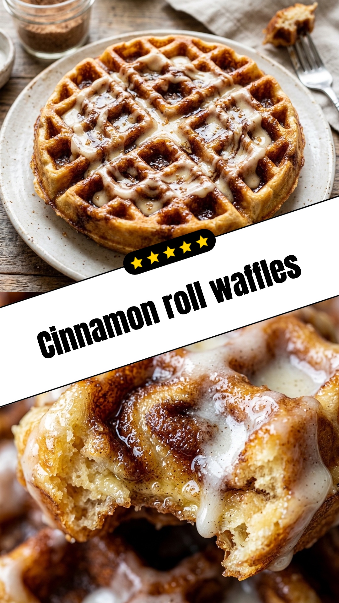 Cinnamon roll waffles - pin
