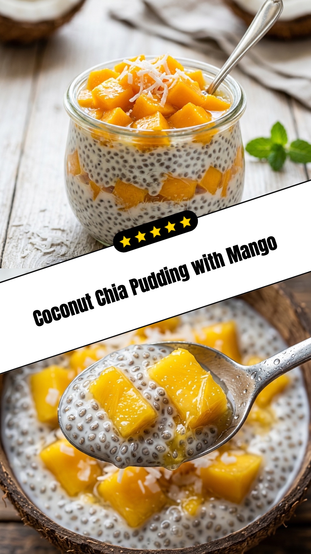 Coconut Chia Pudding with Mango - pin