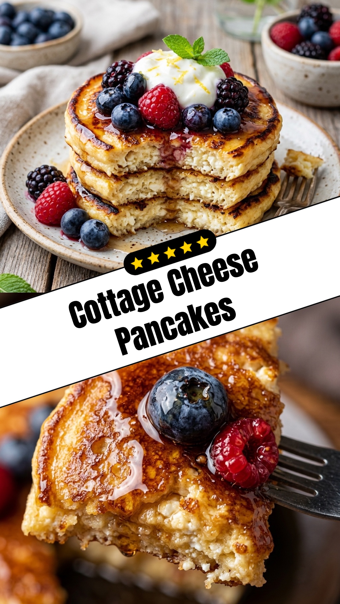 Cottage Cheese Pancakes - pin