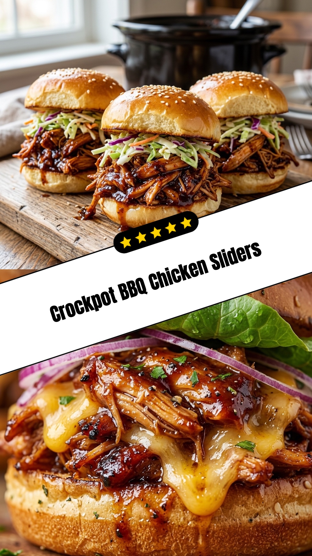 Crockpot BBQ Chicken Sliders - pin