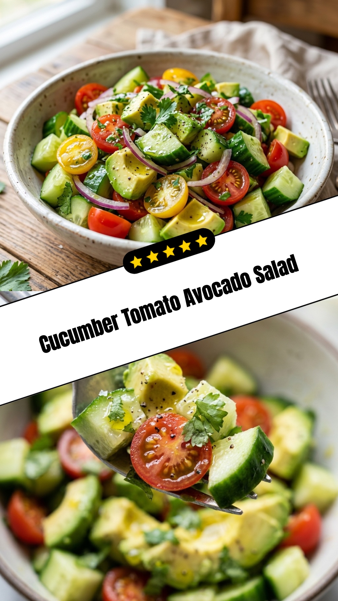 Cucumber Tomato Avocado Salad - pin