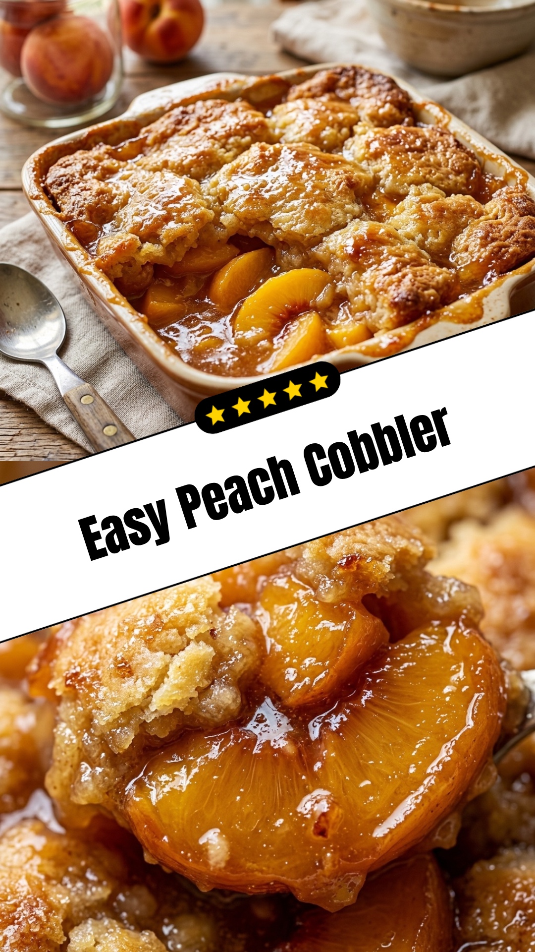 Easy Peach Cobbler - pin