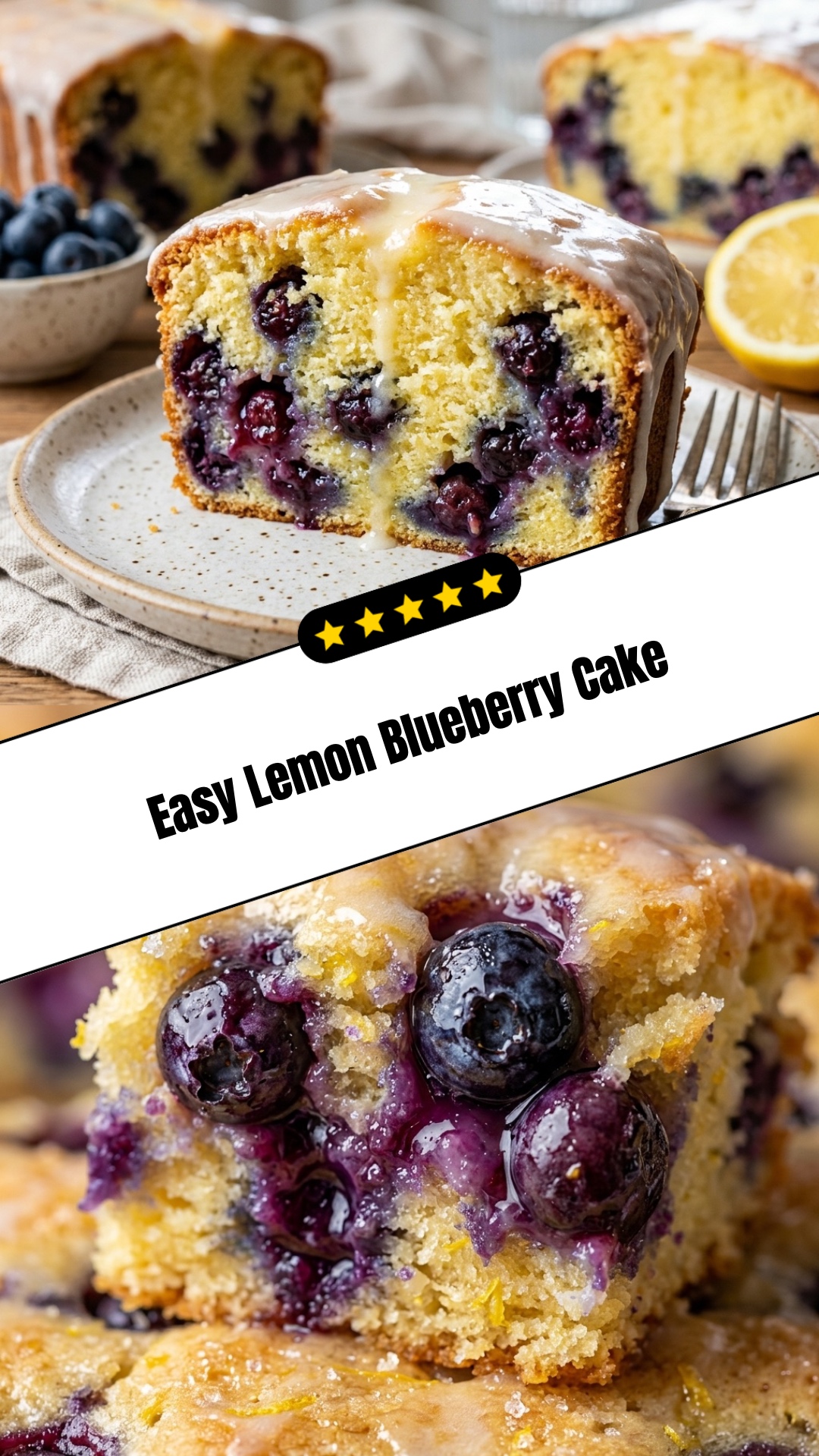Easy Lemon Blueberry Cake - pin