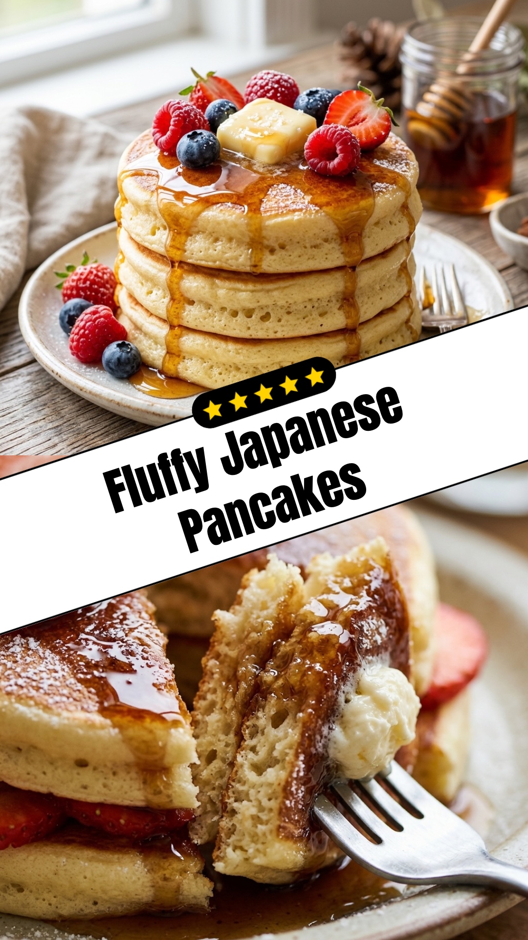 Fluffy Japanese Pancakes - pin