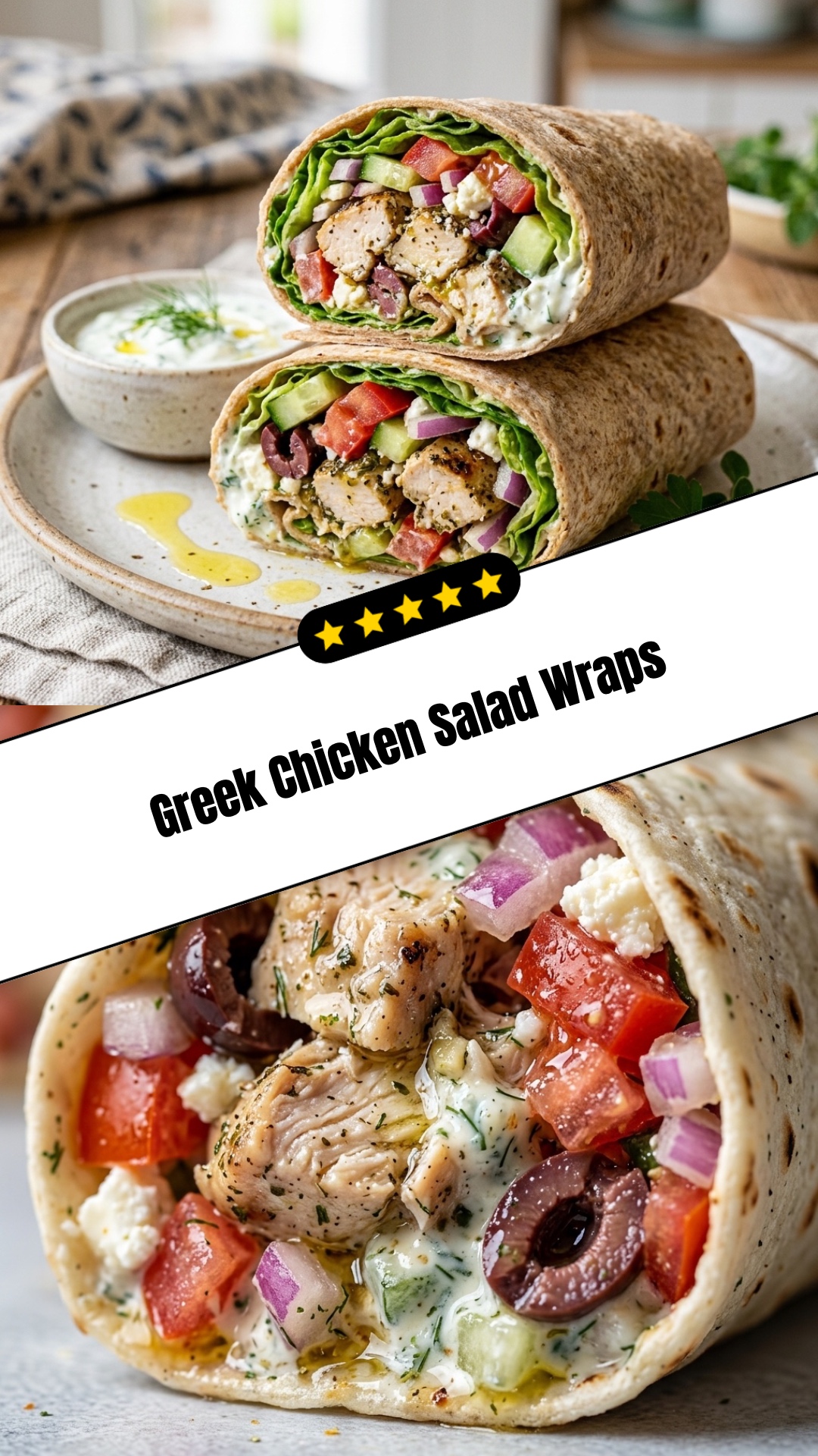 Greek Chicken Salad Wraps - pin