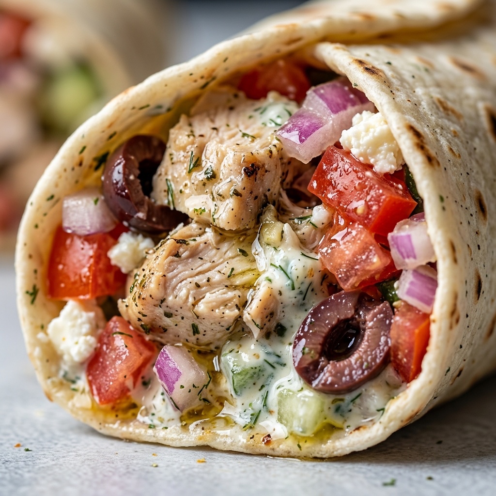 Greek Chicken Salad Wraps