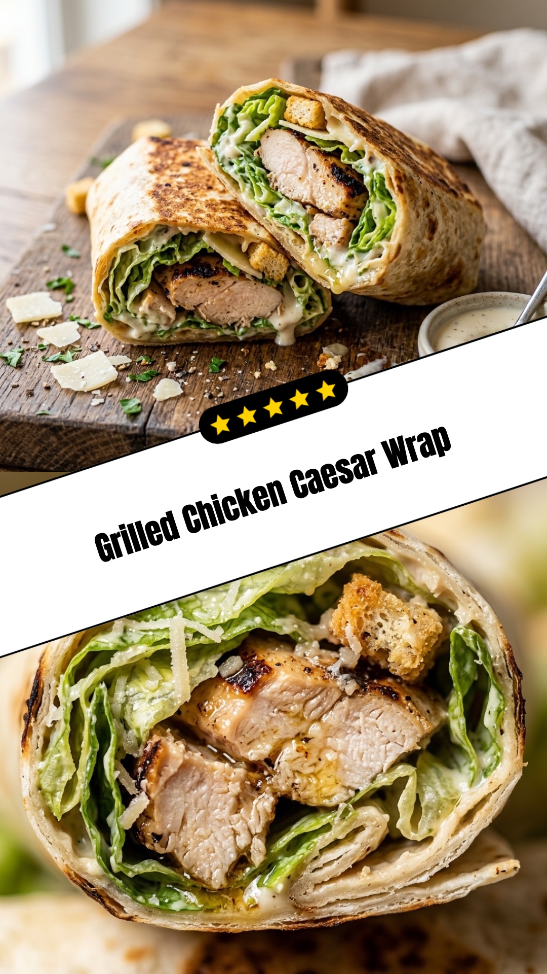 Grilled Chicken Caesar Wrap - pin