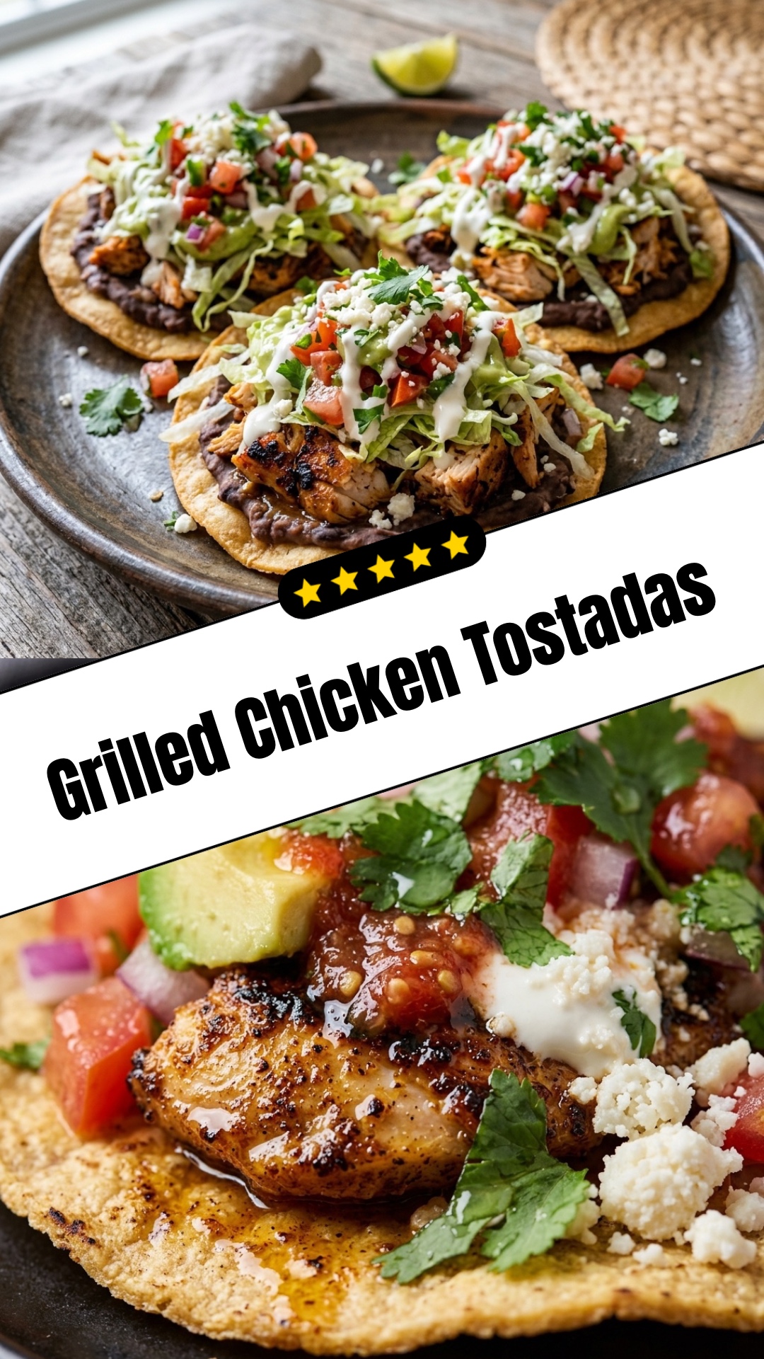 Grilled Chicken Tostadas - pin