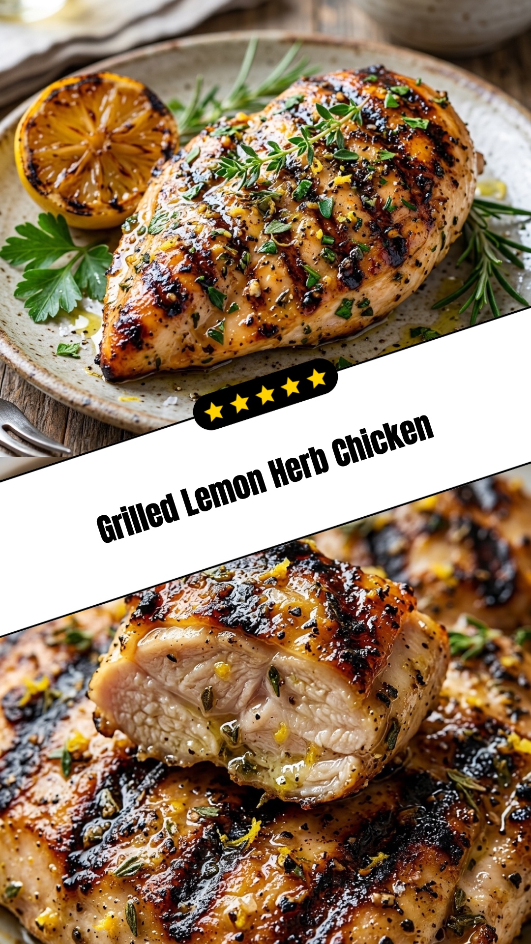 Grilled Lemon Herb Chicken - pin