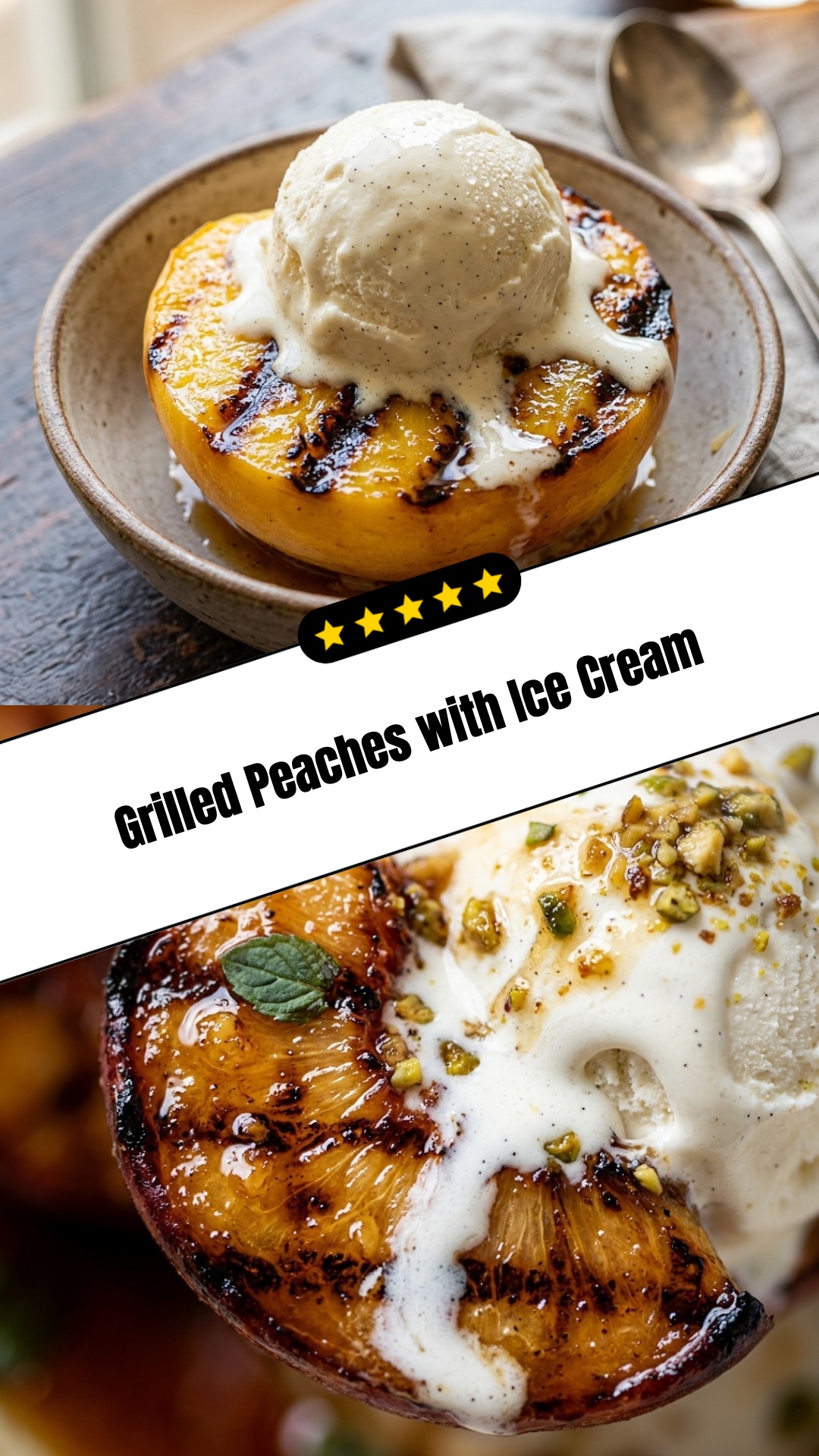 Grilled Peaches with Ice Cream - pin