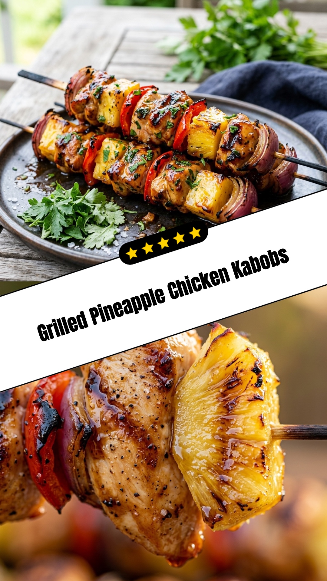 Grilled Pineapple Chicken Kabobs - pin