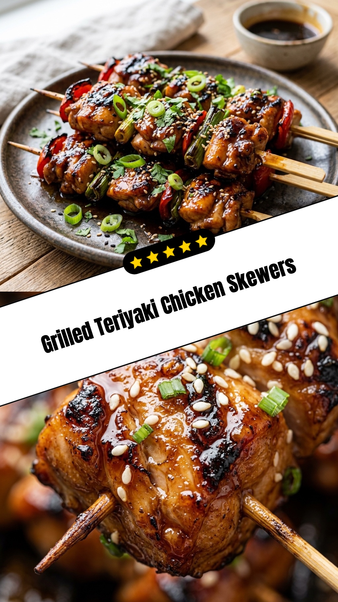 Grilled Teriyaki Chicken Skewers - pin