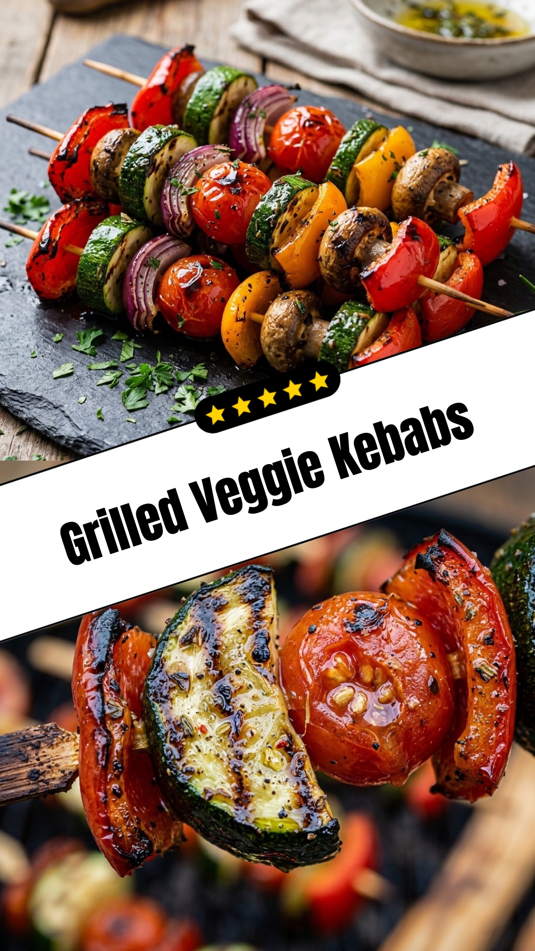 Grilled Veggie Kebabs - pin