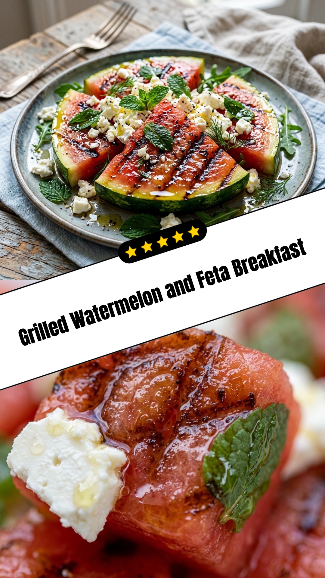 Grilled Watermelon and Feta Breakfast - pin