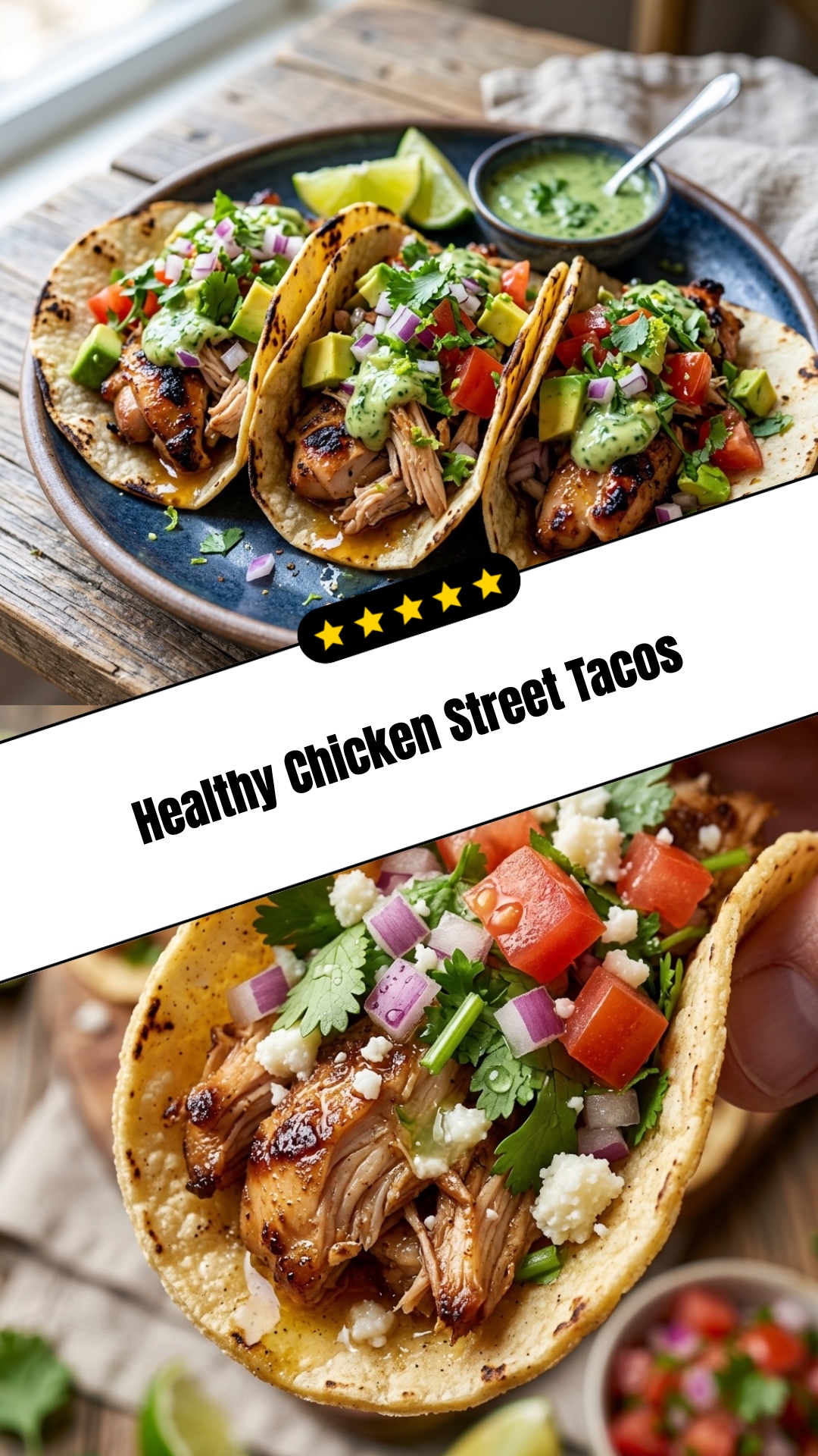 Healthy Chicken Street Tacos - pin
