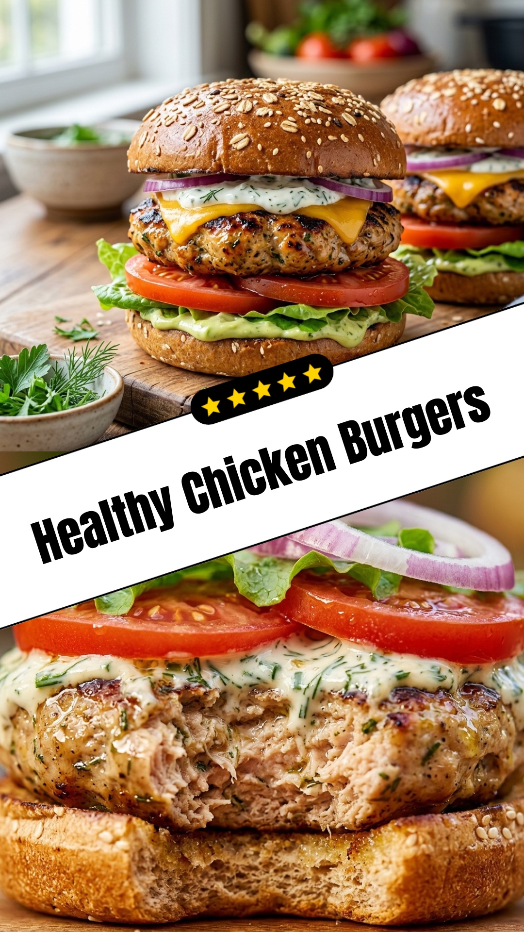 Healthy Chicken Burgers - pin