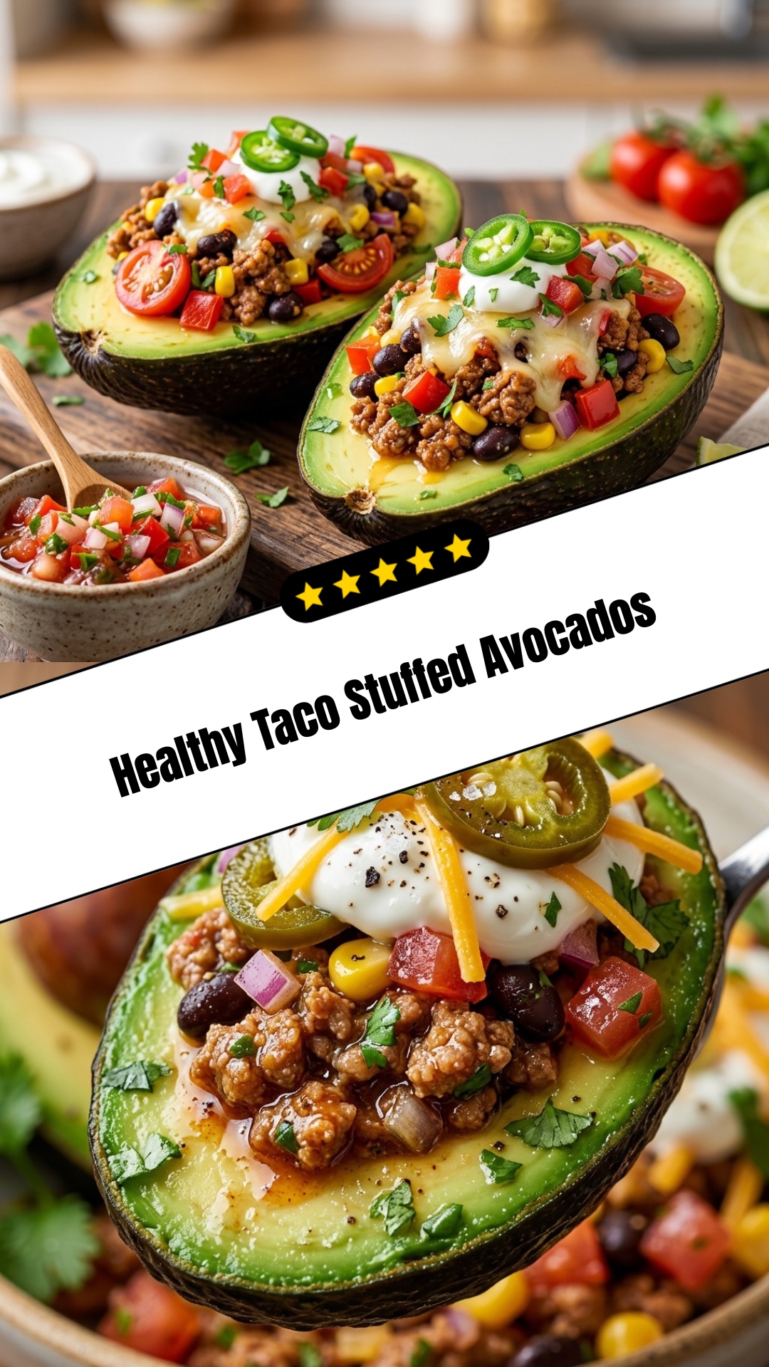 Healthy Taco Stuffed Avocados - pin