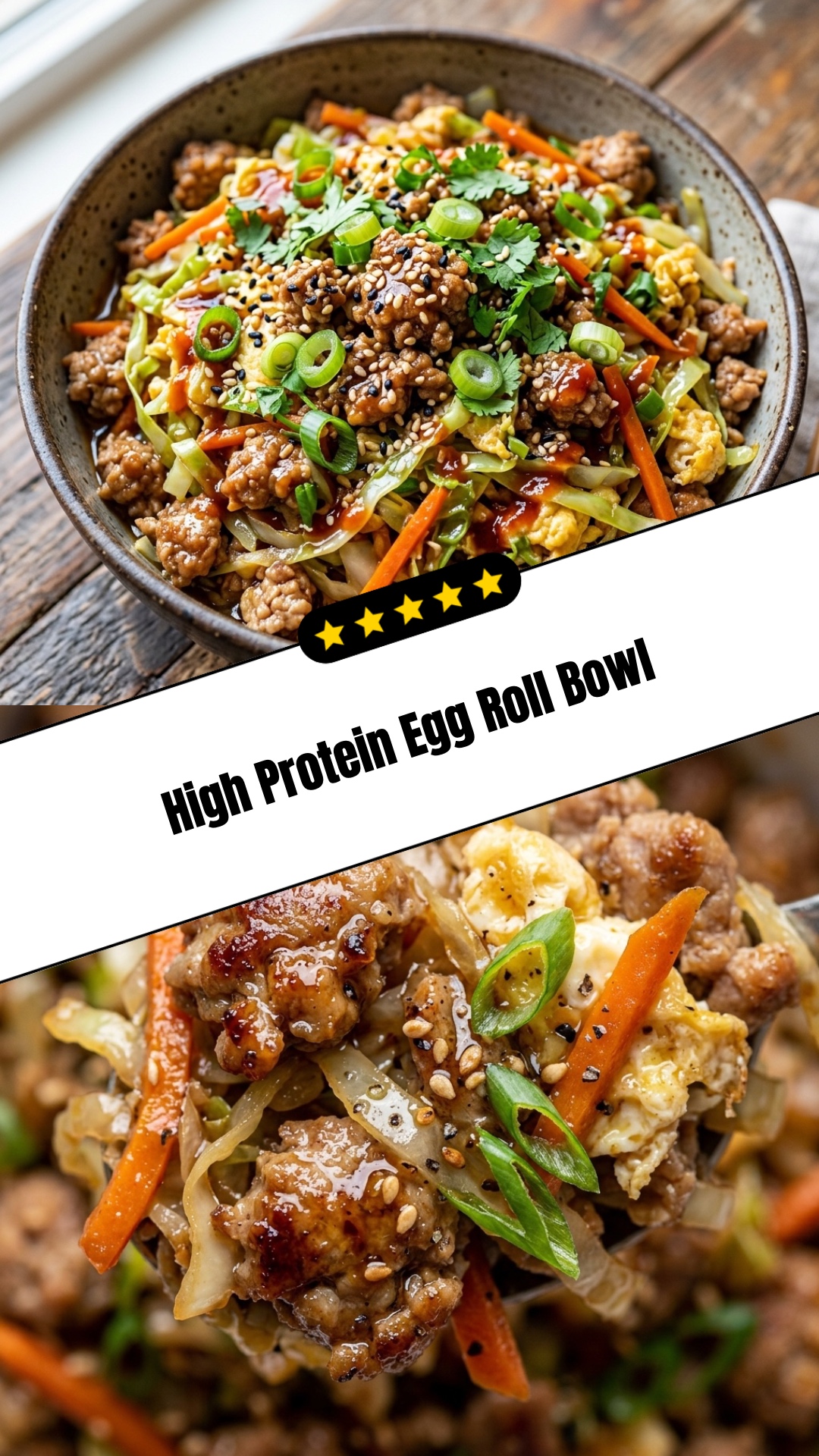 High Protein Egg Roll Bowl - pin